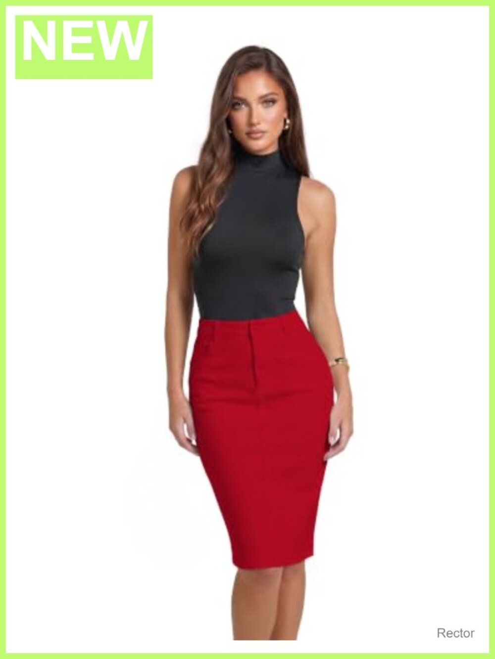 Hyper Stretch Denim Skirt Mid Rise Super Comfy Wear to Work